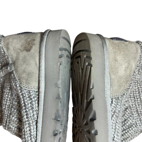 UGG Gray Knit Boots Women’s Size 10 Knee High Or Ankle Adjustable SN 5819 - Picture 3 of 16